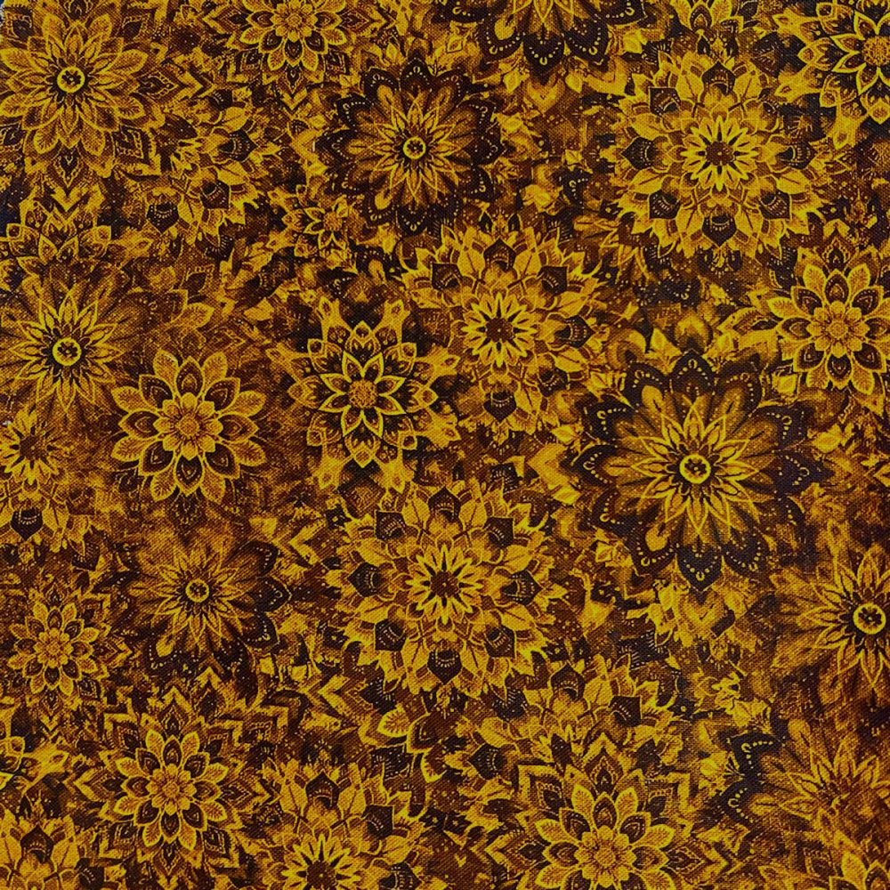 Dancin Dahlias Gold - 108" Wide Back