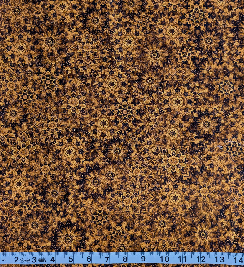 Dancin Dahlias Gold - 108" Wide Back
